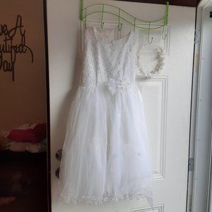 Flower Girl Dress With Headband Sz10 Little